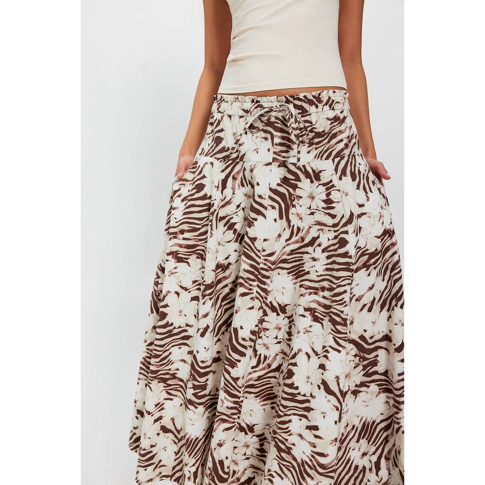 NEW FREE PEOPLE zephyr bustle skirt in chocolate - Picture 3 of 5